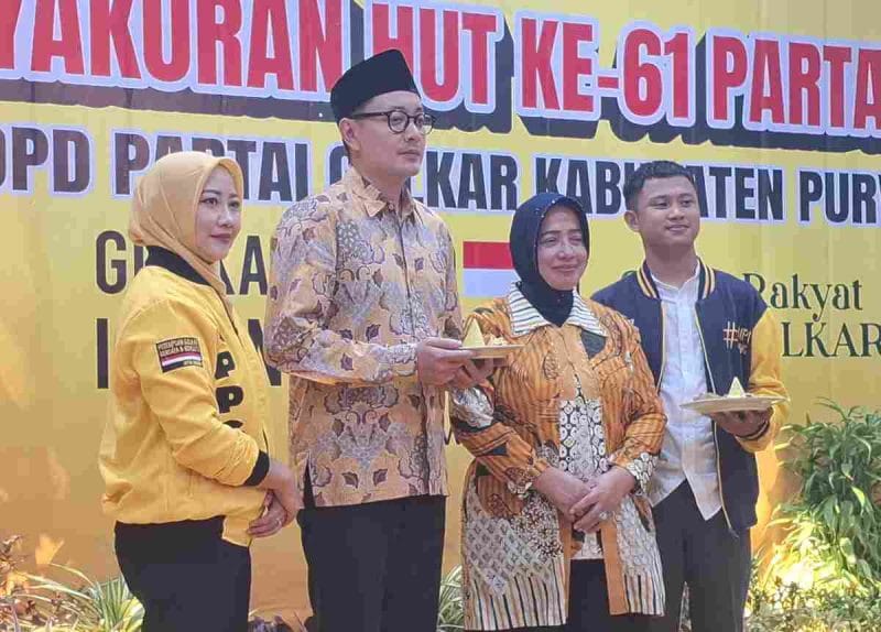 Acara perayaan HUT ke 61 Partai Golkar di Kabupaten Purworejo. (A.L. Khakim/diengpost.com)