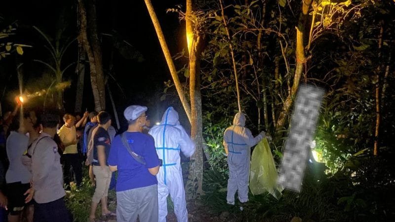 kondisi gantung diri tepat di samping tempat pemakaman umum desa