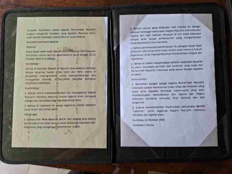 Teks resolusi jihad Hari Santri 22 Oktober.