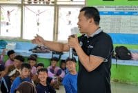 Sosialisasi bahaya hoax dan bullying di SMPN 1 Labuhan Maringgai, Lampung Timur.