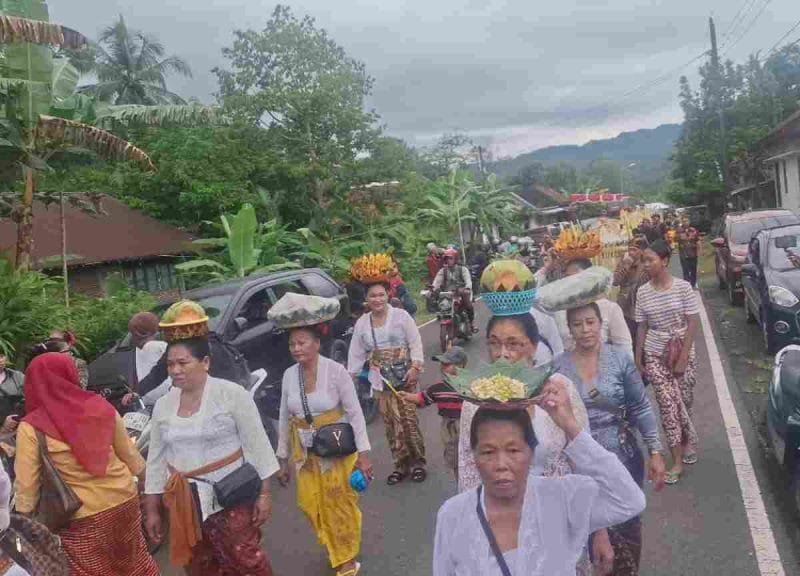 Ratusan peserta mengikuti Kirap Agung Romo Semono di Desa Trirejo, Kecamatan Loano, Kabupaten Purworejo, pada Kamis (14/11/2025).   