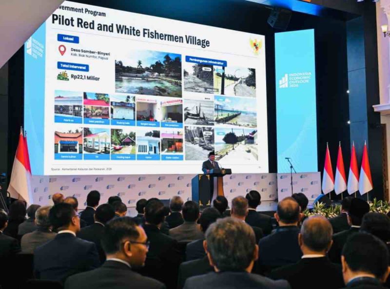 Presiden Prabowo dalam forum Indonesia Economic Outlook 2026 di Auditorium Wisma Danantara Indonesia, Jakarta, Jumat (13/2/2026).