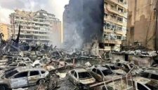 Serangan Israel menyebabkan kerusakan di Lebanon.