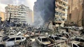 Serangan Israel menyebabkan kerusakan di Lebanon.