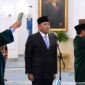 Sudaryono saat dilantik sebagai Kepala BGN di Istana Negara Jakarta.
