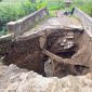 Kondisi Jembatan di Kalikajar Wonosobo yang ambrol.