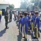 Para siswa SD Negeri 1 Sojokerto mengikuti edukasi wawasan kebangsaan anak SD di Kodim 0707 Wonosobo.