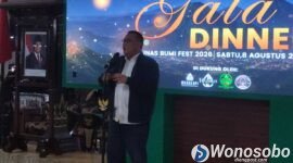 Menteri Lingkungan Hidup Jumhur Hidayat menghadiri Gala Dinner Tunas Bumi Fest di Pendopo Kabupaten Wonosobo pada Sabtu (8/8).