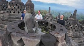 Gubernur Jawa Tengah Ahmad Luthfi berkunjung ke Candi Borobudur di Magelang.
