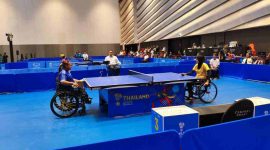 Atlet asal Jawa Tengah, Indonesia saat bertanding di ajang ASEAN Para Games XIII Thailand 2025 