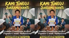 Flayer Pemprov Jateng gelar lomba penulisan artikel populer khusus bagi mahasiswa.