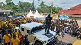 Pendukung Wiwid Cebong di Musda Golkar Wonosobo.