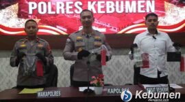 Polres Kebumen menggelar pers rilis kasus curanmor.